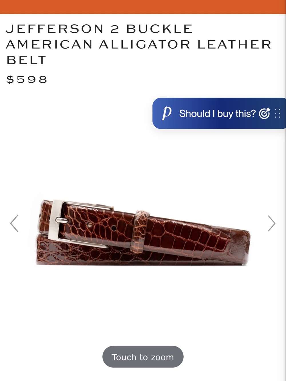 Martin Dingman Dark Brown Alligator Leather Belt with Silver Buckle